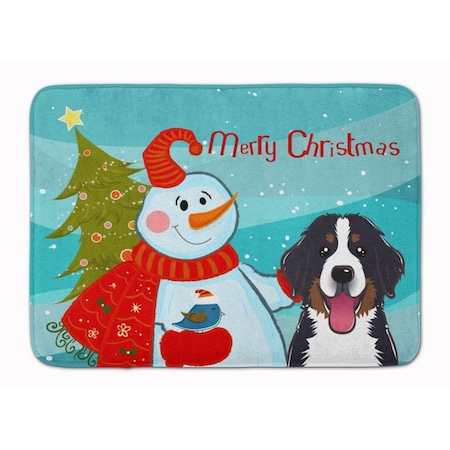 Micasa Snowman with Bernese Mountain Dog Machine Washable Memory Foam Mat MI231203